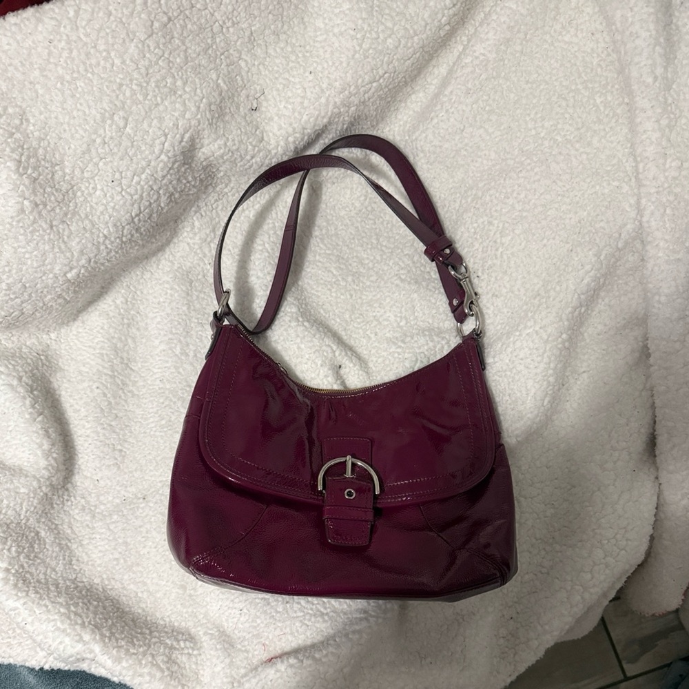 Burgandy coach bag, shoulder bag & crossbody